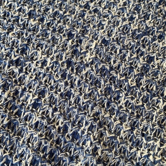 Ultra Flirt Blue and White Hooded Marked Knit Long Sleeve Sweater Size Large - Picture 6 of 10